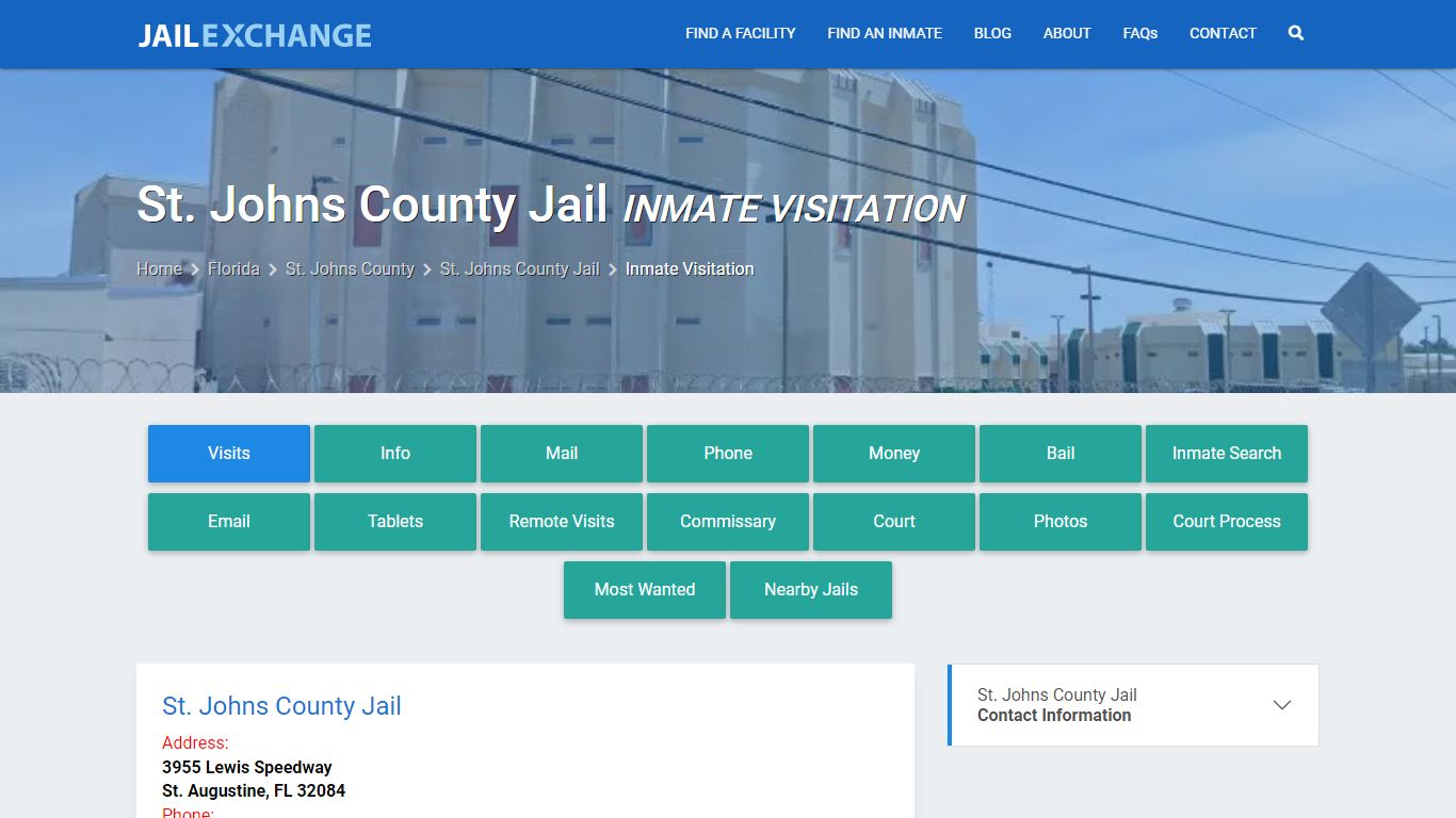 Inmate Visitation - St. Johns County Jail, FL - Jail Exchange