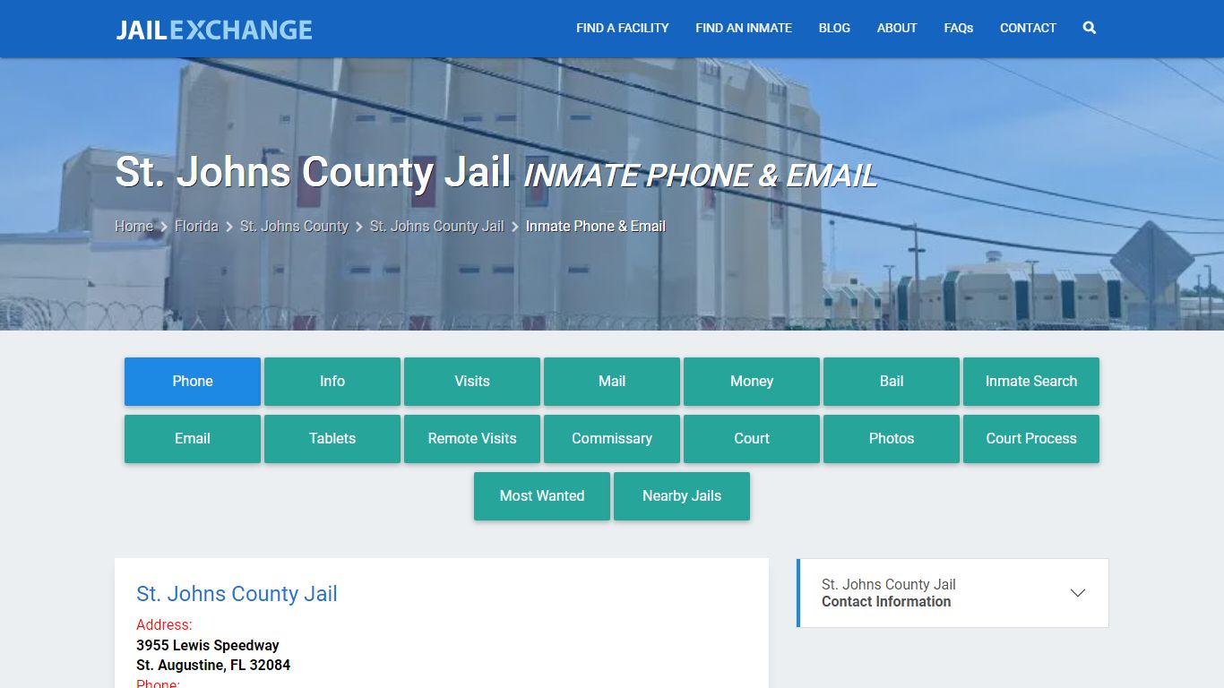 Inmate Phone - St. Johns County Jail, FL - Jail Exchange